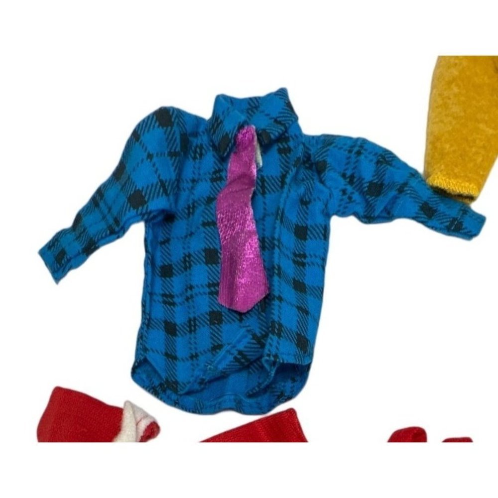 Vintage Doll Clothes Barbie size Long Sleeve Shirts Pants Skirt Overalls Winter - Picture 7 of 7